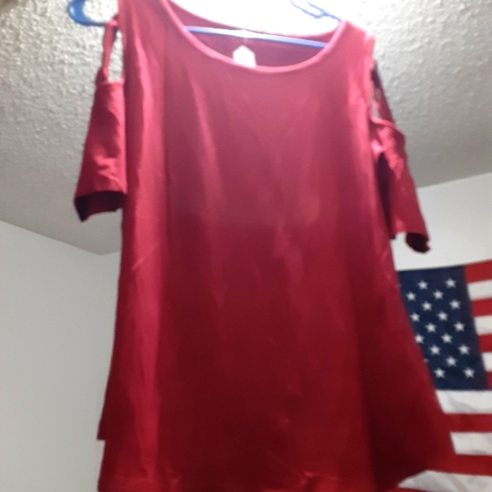 Red shirt with shoulder straps
